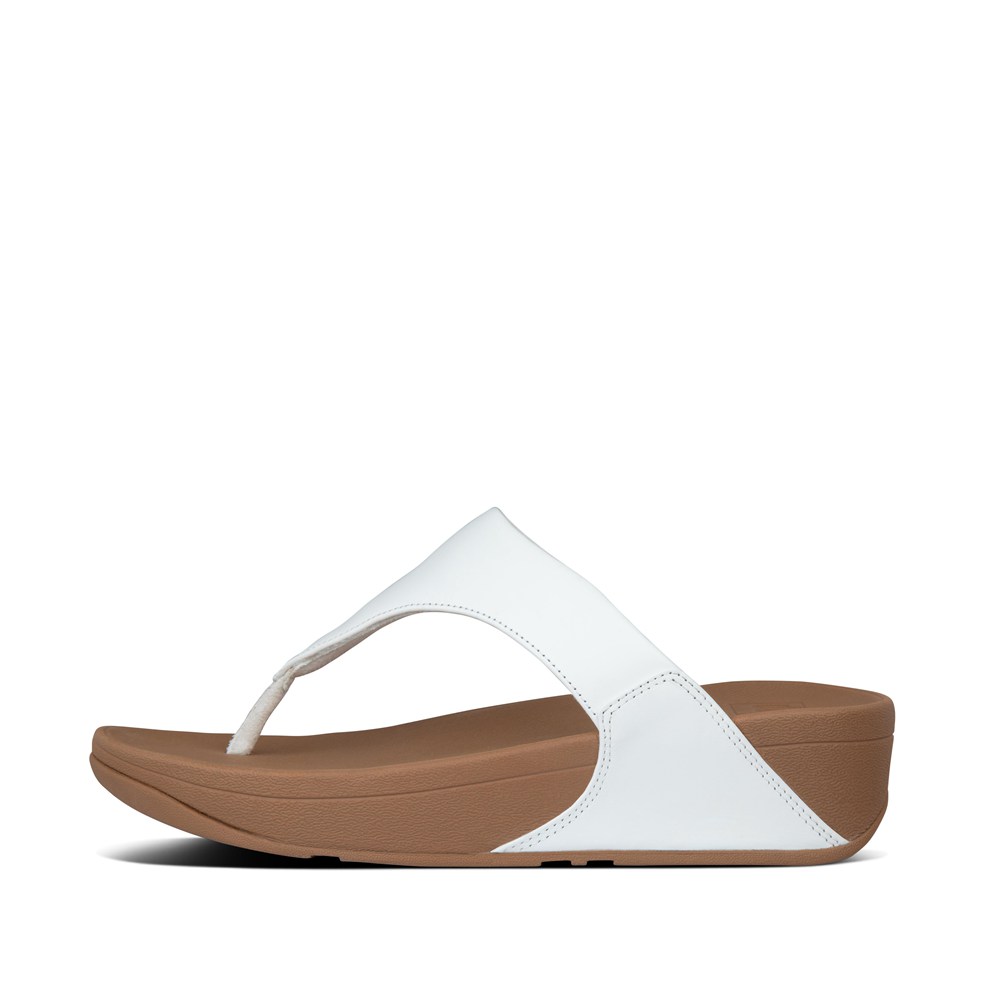 Fitflop Womens Sandals - Lulu Leather Toe-post - White - 183-GJKASM